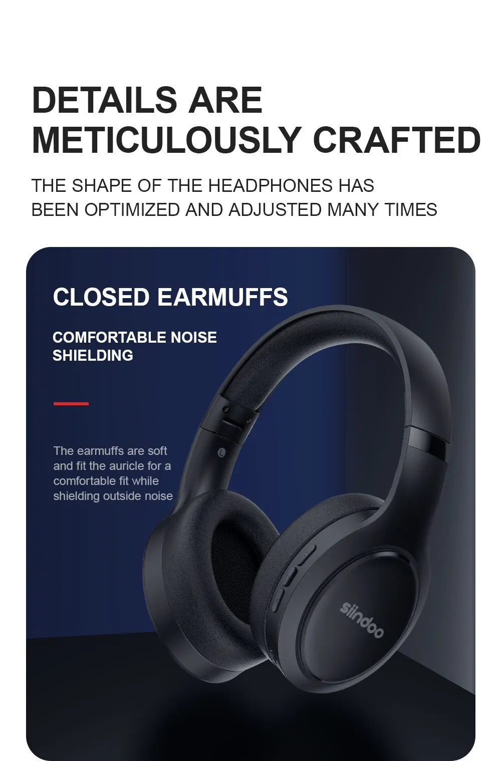 Siindoo JH-919 Wireless Headphones: Long-Lasting Battery & Deep Bass