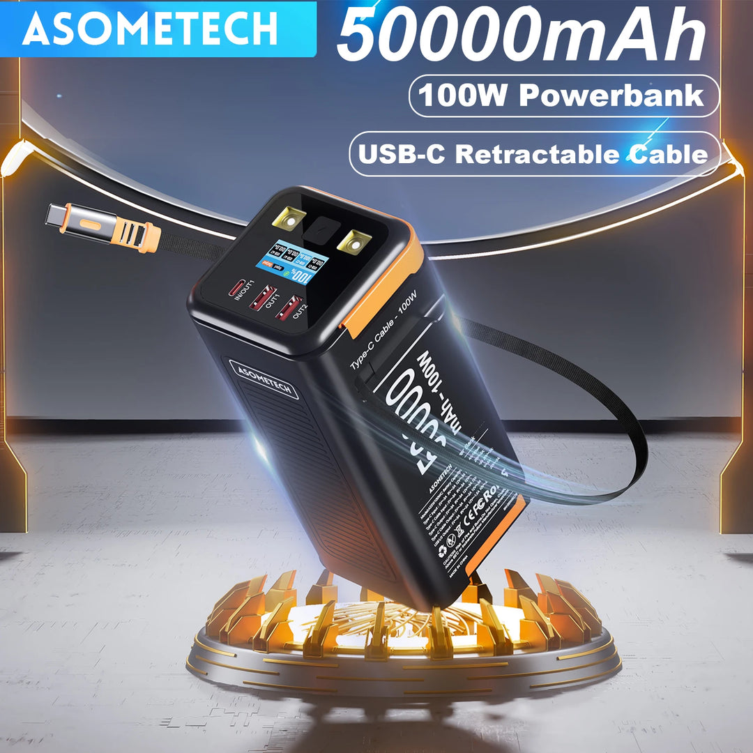 ASOMETECH Power Bank 50000mAh 100W Fast Charge Laptops