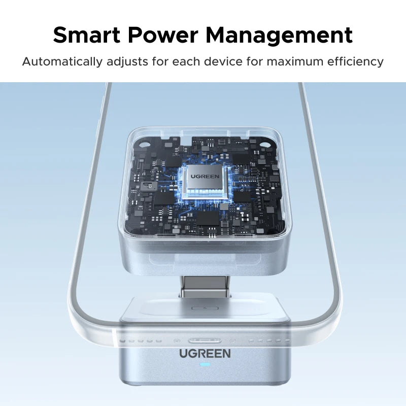 UGREEN MagFlow Qi2.2 25W 2-in-1 Magnetic Charger Stand
