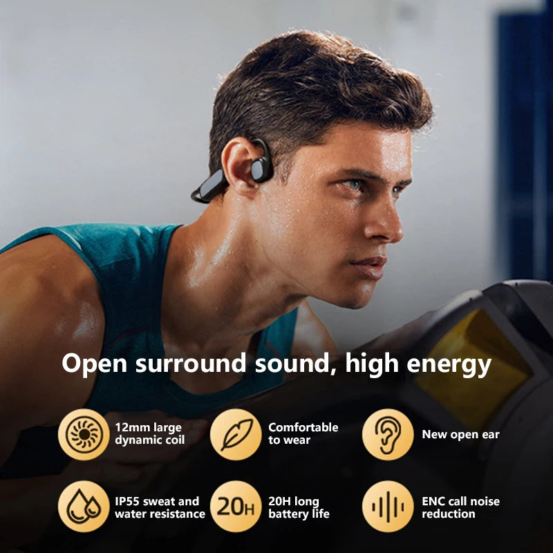 Waterproof Bluetooth 5.3 Headphones for Athletes by DIKELANG Open-Ear