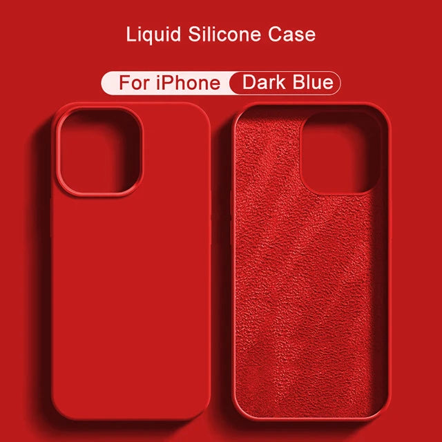 keai Original Liquid Silicone iPhone Case | Shockproof Anti-Scratch Cover iPhone 15–11 Pro Max Plus