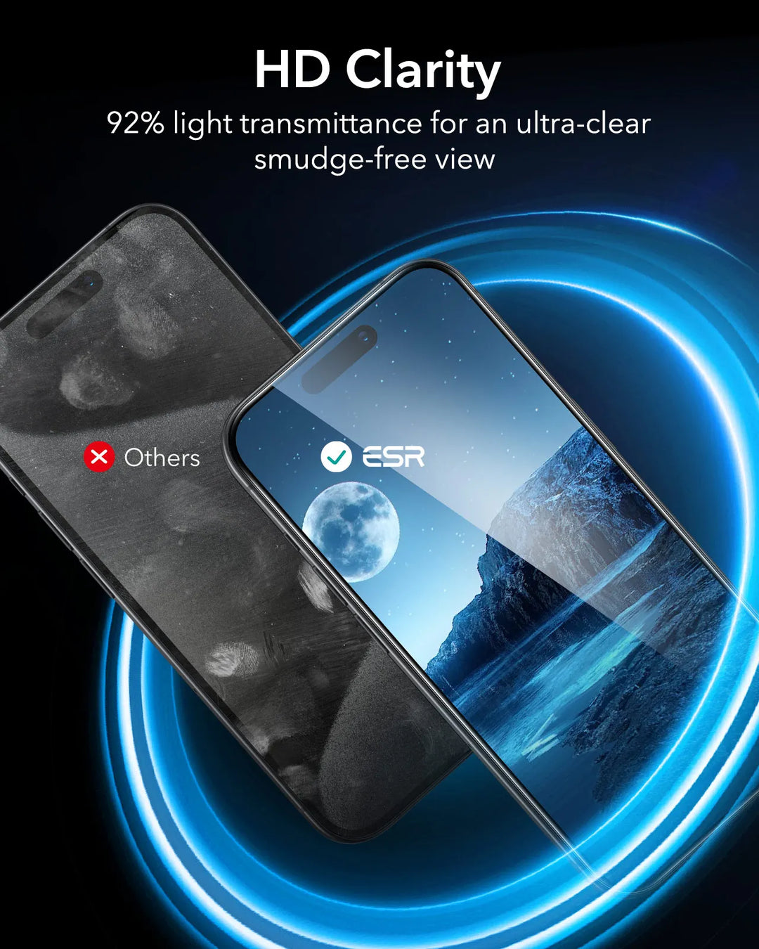 ESR Tempered Glass Screen Protector iPhone 17 16 15 14 13 Pro Max HD Clear Anti-Spy Privacy Film