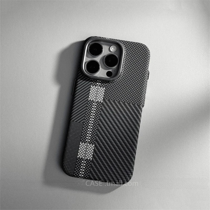 Carbon Fiber MagSafe Case for iPhone 15/16/17 Pro Max – Camera Lens Protection