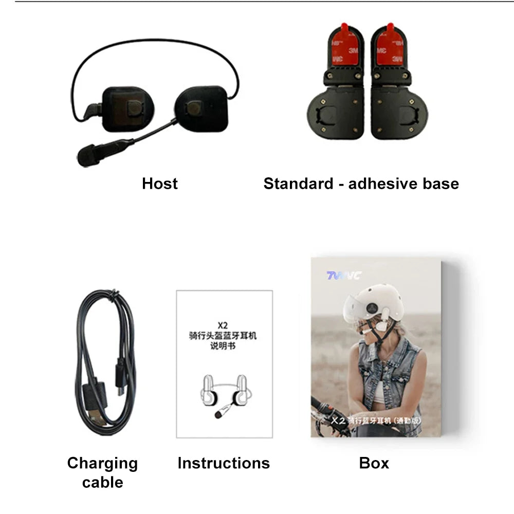 VELEV BT9 Helmet Bluetooth Headset for Motorcyclists | Waterproof 23H Talk Time