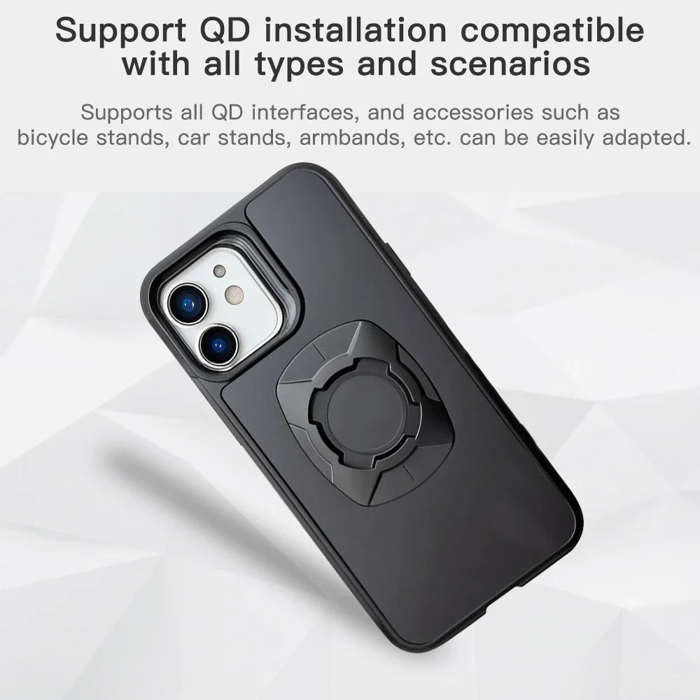Twist Lock Motorcycle Phone Case with Quad Quick Mount for iPhone 17/16/15/14 Pro Max - Secure Bike Handlebar Mount