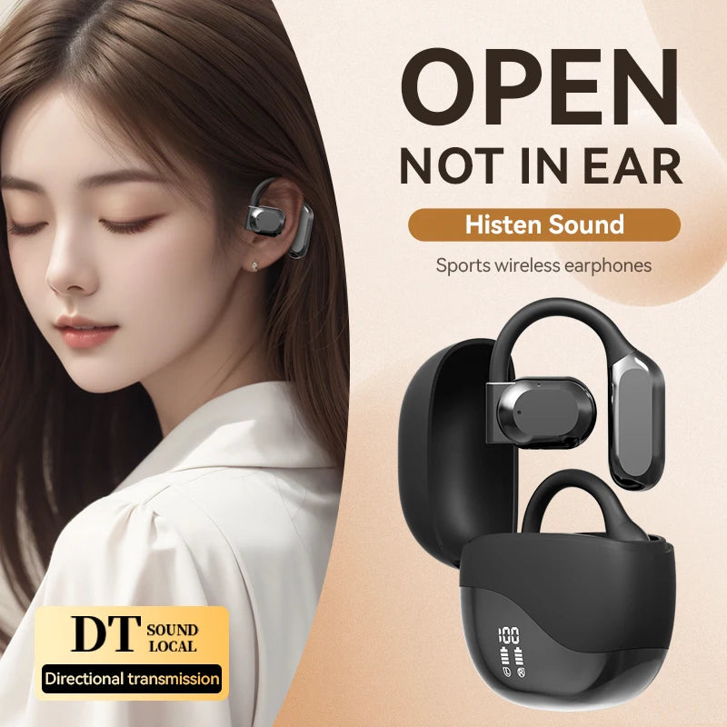 Bluetooth 5.3 Open-Ear Earphones with Active Noise Cancellation