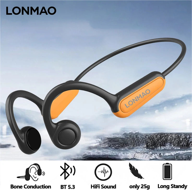 Bone Conduction Earphones Waterproof Bluetooth 5.3 - Best for Sports