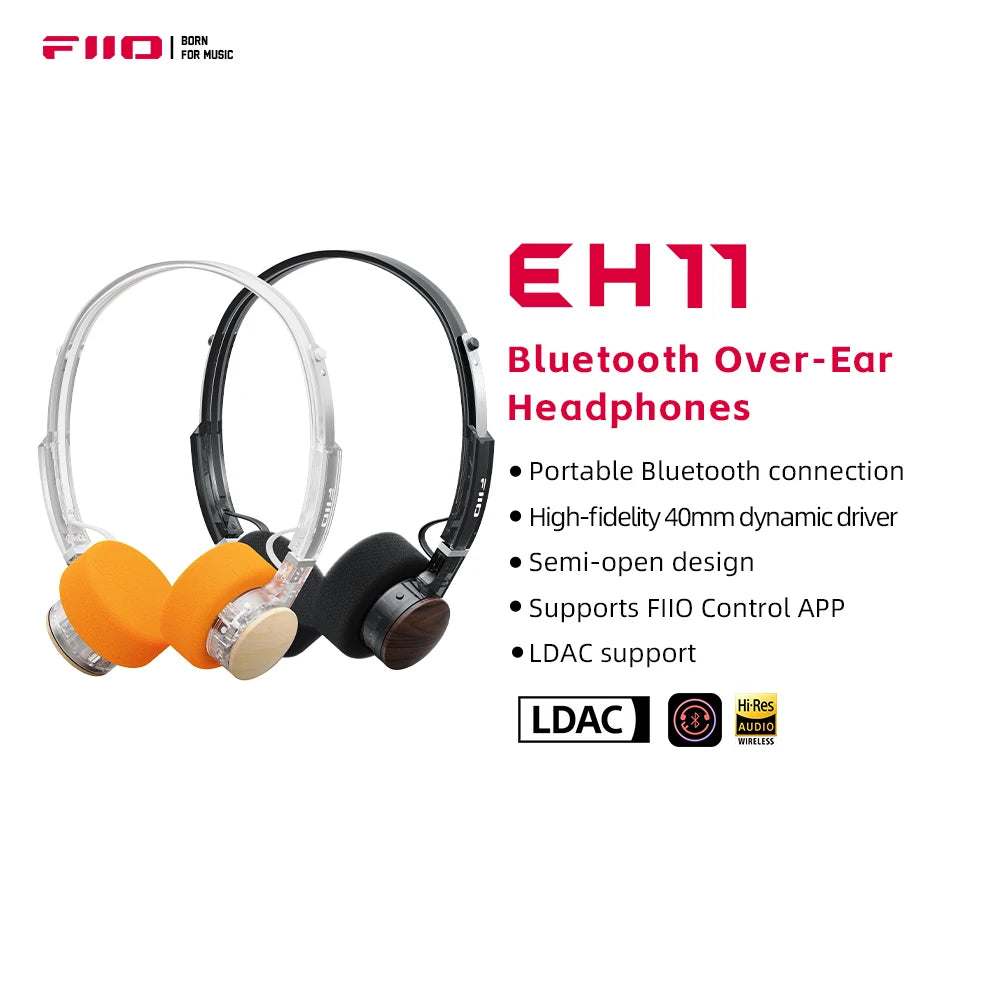 FiiO EH11 On-Ear Bluetooth Headphones LDAC Hi-Res Powerful Bass