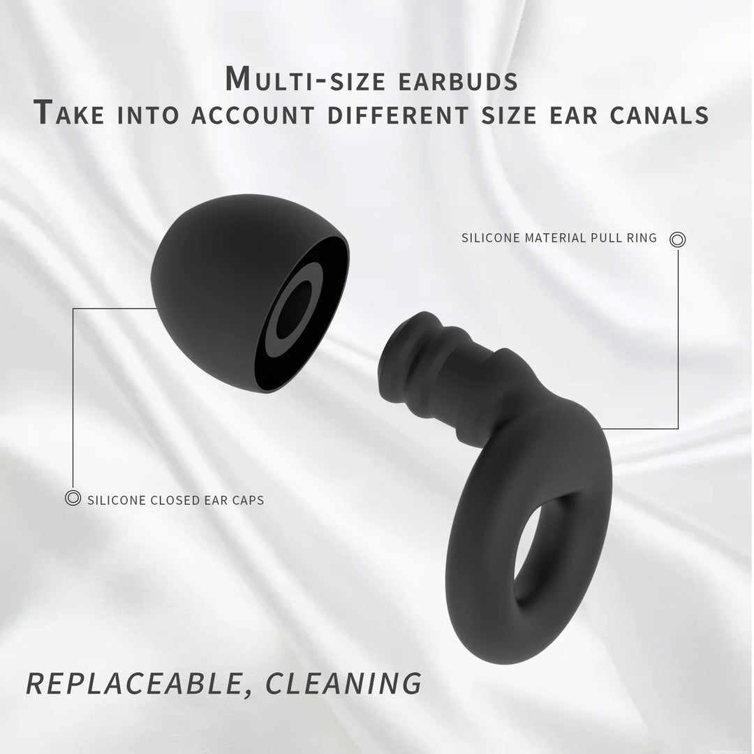 Silicone Earplugs 4 Sizes Hypoallergenic Reusable Noise Reducing