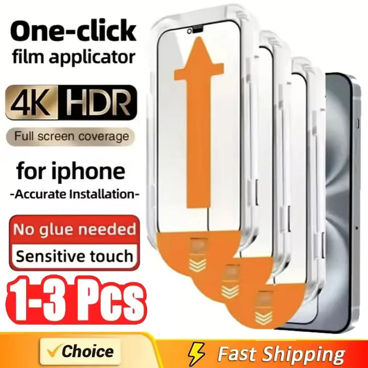 DIXSG 8K Tempered Glass iPhone Screen Protector | Alignment Tool Matte Anti-Spy iPhone 16–6 1–3 Pack