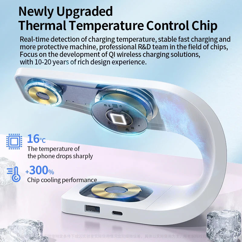CrownQu 4-in-1 Magnetic Wireless Charging Station – 15W