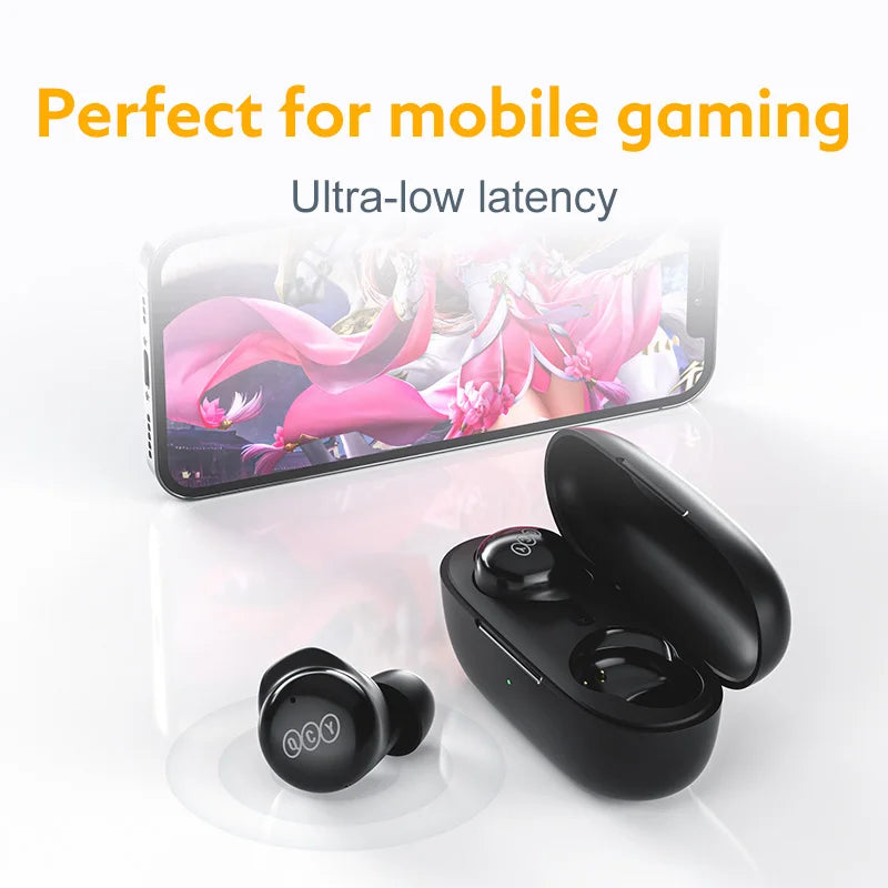QCY T17 Bluetooth Earbuds 5.1 Wireless Audio with Long-Lasting 26H Charging Case