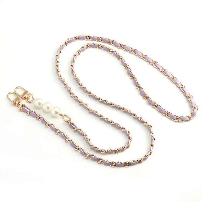 Pearl & Leather Phone Crossbody Strap — pearl phone crossbody strap