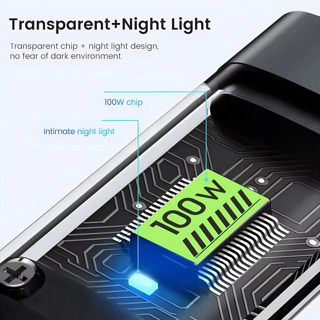 BESY 3-in-1 100W USB-A Cable | Fast Charging Type-C Lightning Micro USB Cord iPhone Samsung Xiaomi