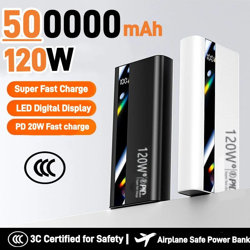 120W Fast Charging Power Bank, 500000mAh Portable Power Bank For All Devices — 120w power bank