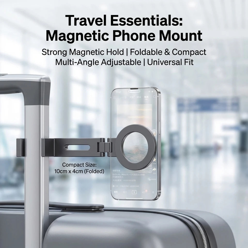 Foldable Magnetic Phone Holder – Airplane, Desk & Travel Mount, 360 Rotation