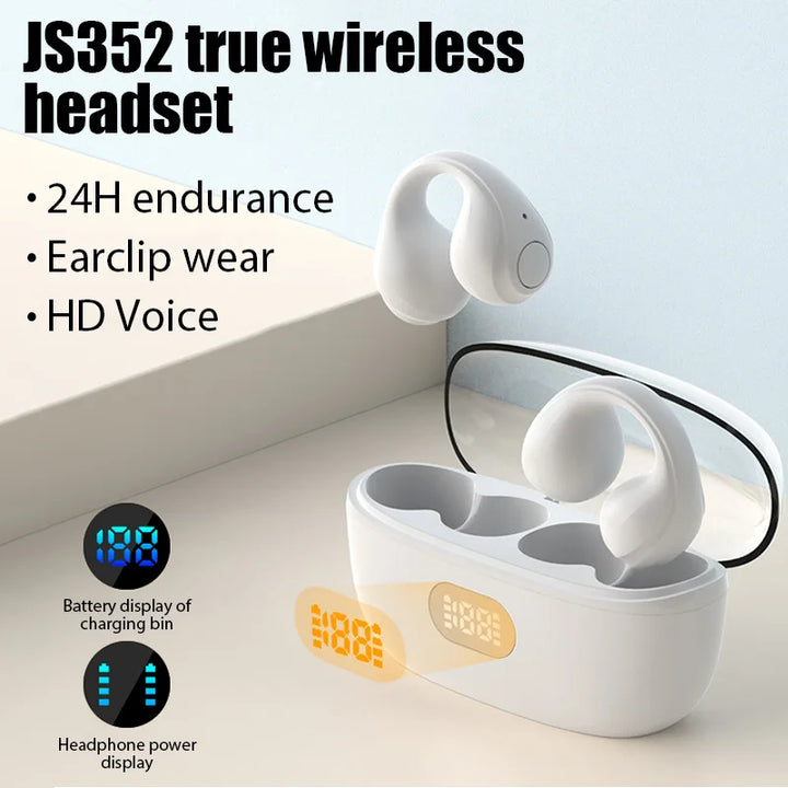 JS352 ANC Bluetooth 5.3 TWS Wireless Earbuds with Waterproof Earhook Design