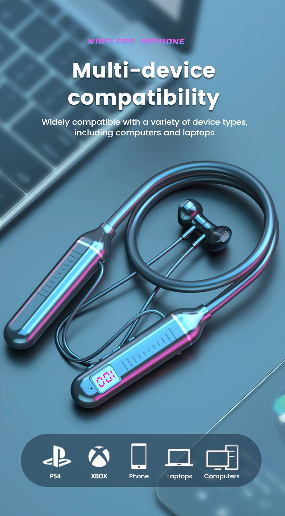 HKFZ Wireless Earbuds with Volume & Playback Controls