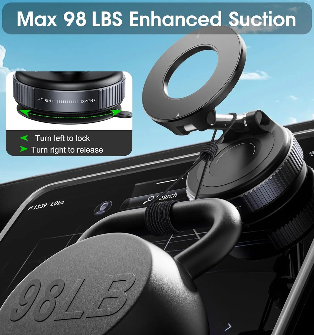 Magnetic car phone mount with folding arm, image 3