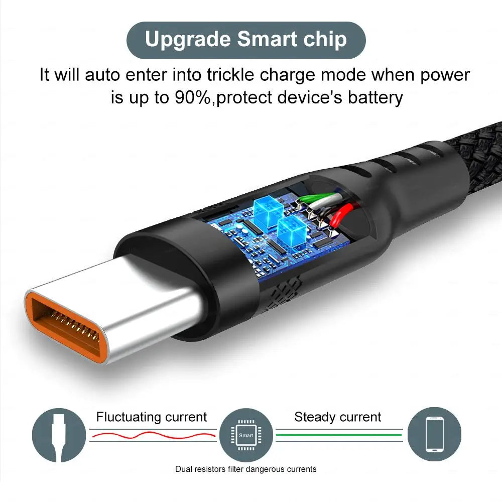 chtun Extra Long 3M 5M 8M USB-C Fast Charging Cable 5A | Braided Cord Huawei Xiaomi Vivo Oppo