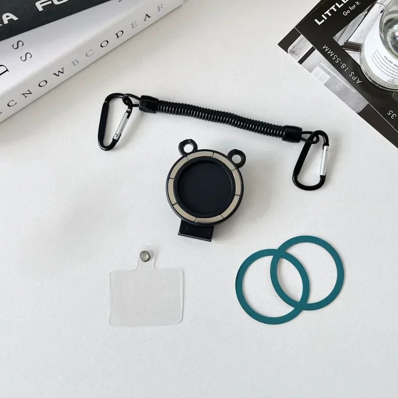 MagSafe Clip Belt Phone Holder | Metal Hook & Spring Tether for iPhone
