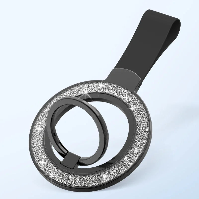 QGhappy MagSafe Phone Holder – Double Magnetic Grip Ring Stand with Hand Strap