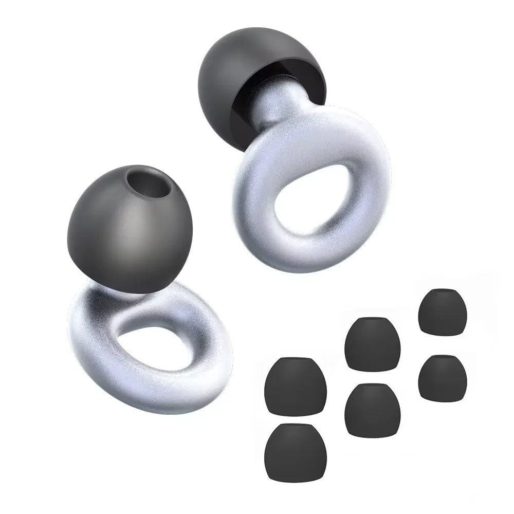 Silicone Earplugs 4 Sizes Hypoallergenic Reusable Noise Reducing