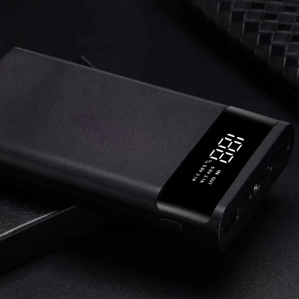 DIY 20000mAh Power Bank Case with LCD Display, Dual USB, & Flashlight