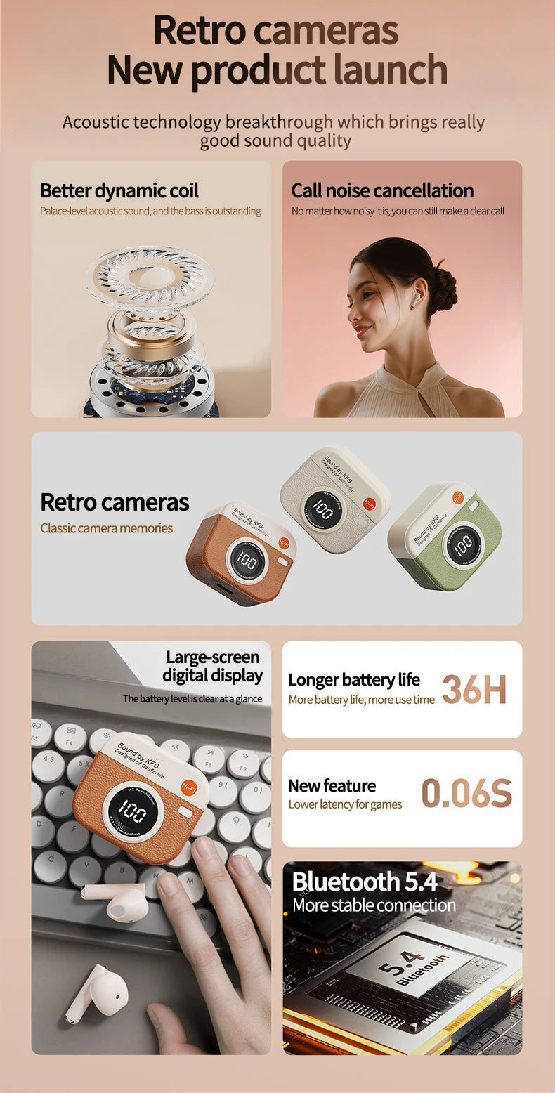 Game Wireless Earbuds with Noise Cancelling - Long Battery Life