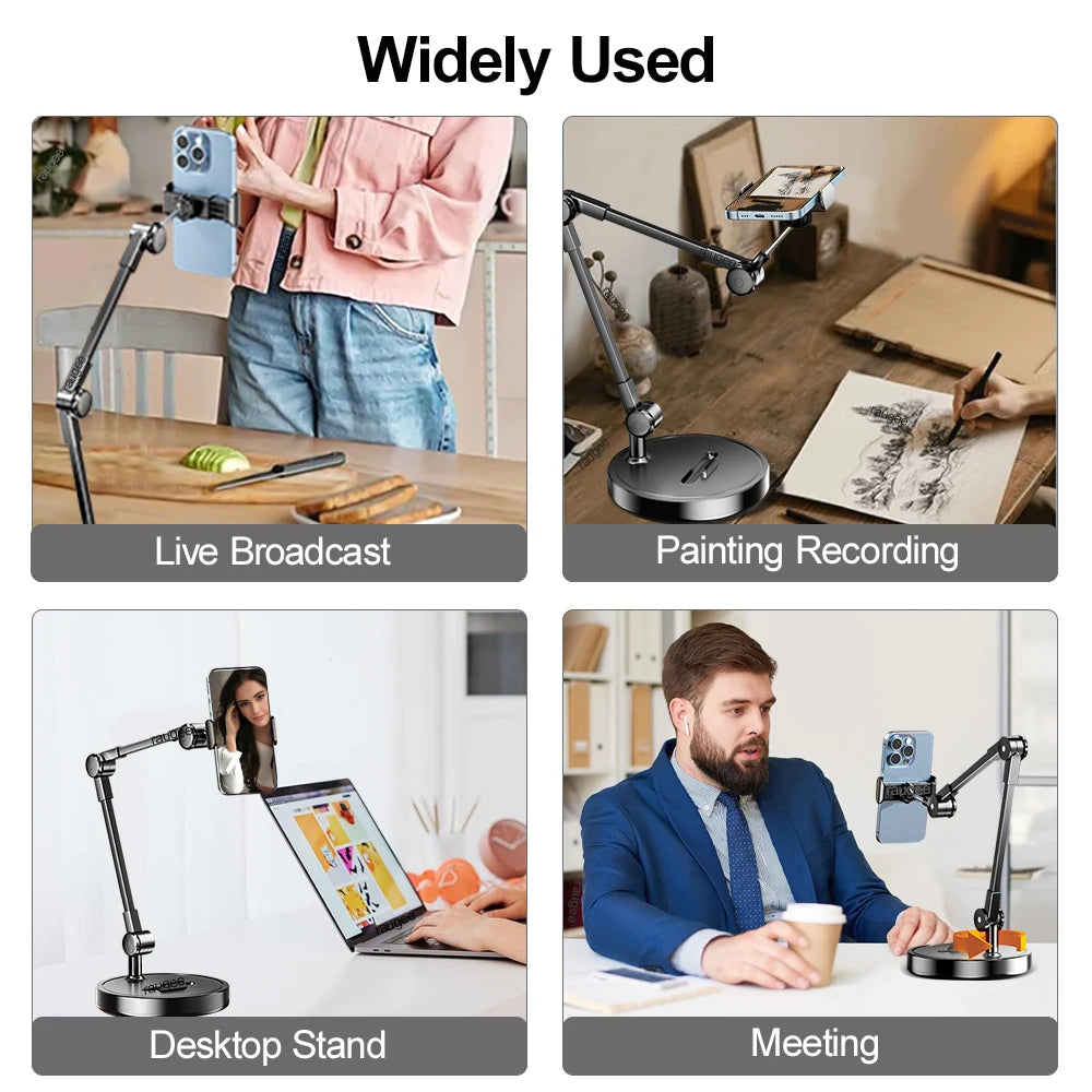 Raugee Overhead Phone Stand – Adjustable Arm for Live Streaming