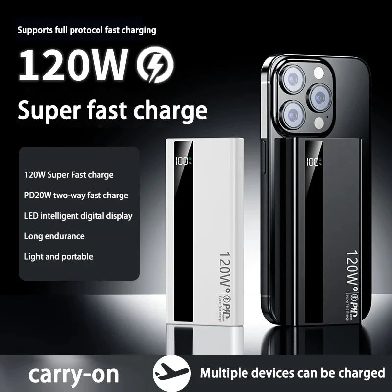 120W Fast Charging Power Bank, 500000mAh Portable Power Bank For All Devices — 120w power bank