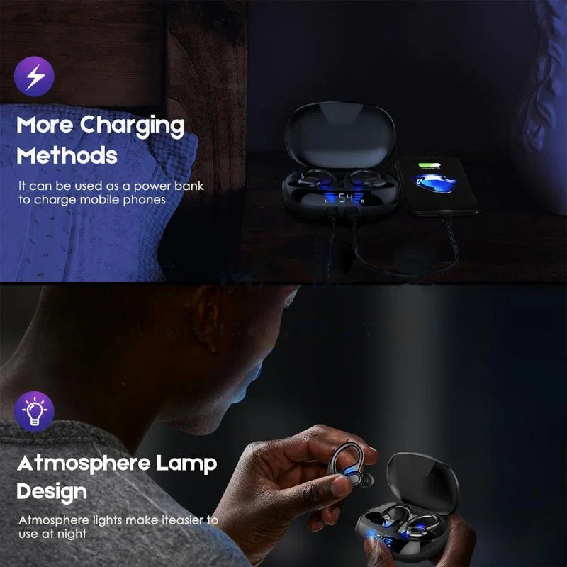 Bluetooth 5.3 Ear Hook Earbuds with Hybrid ANC by JEFF's Favorite Picks