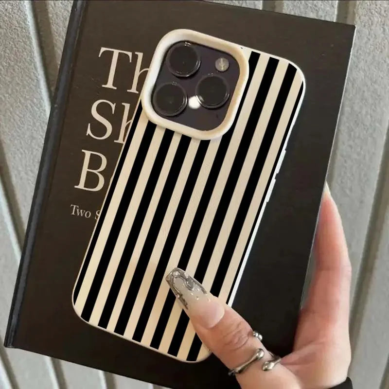 Colorful Striped INS Couple Phone Case for iPhone 17, 16, 15 — iPhone 16 Couple Case