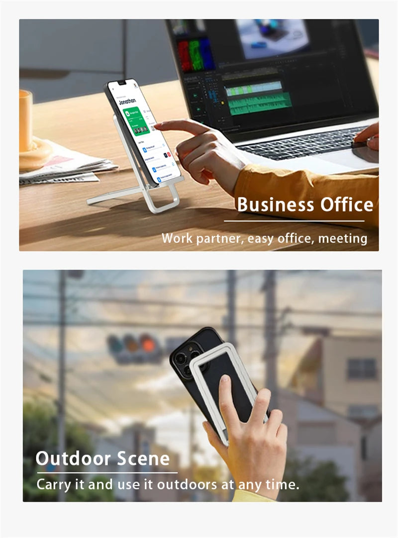Foldable Phone Stand for Desk – Adjustable, Universal Phone Holder