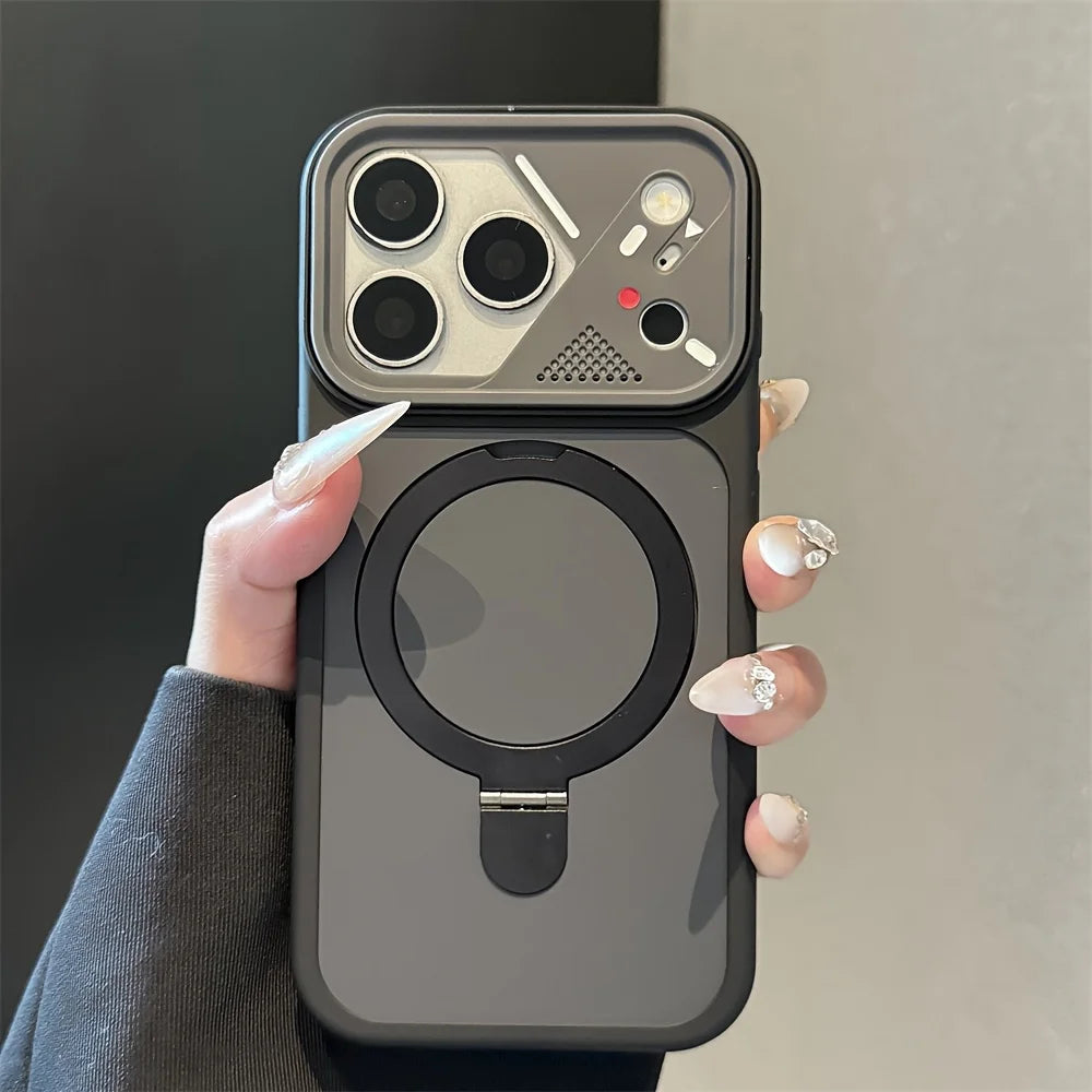 Armor MagSafe Case with Metal Ring Kickstand for iPhone 11-17 Pro Max