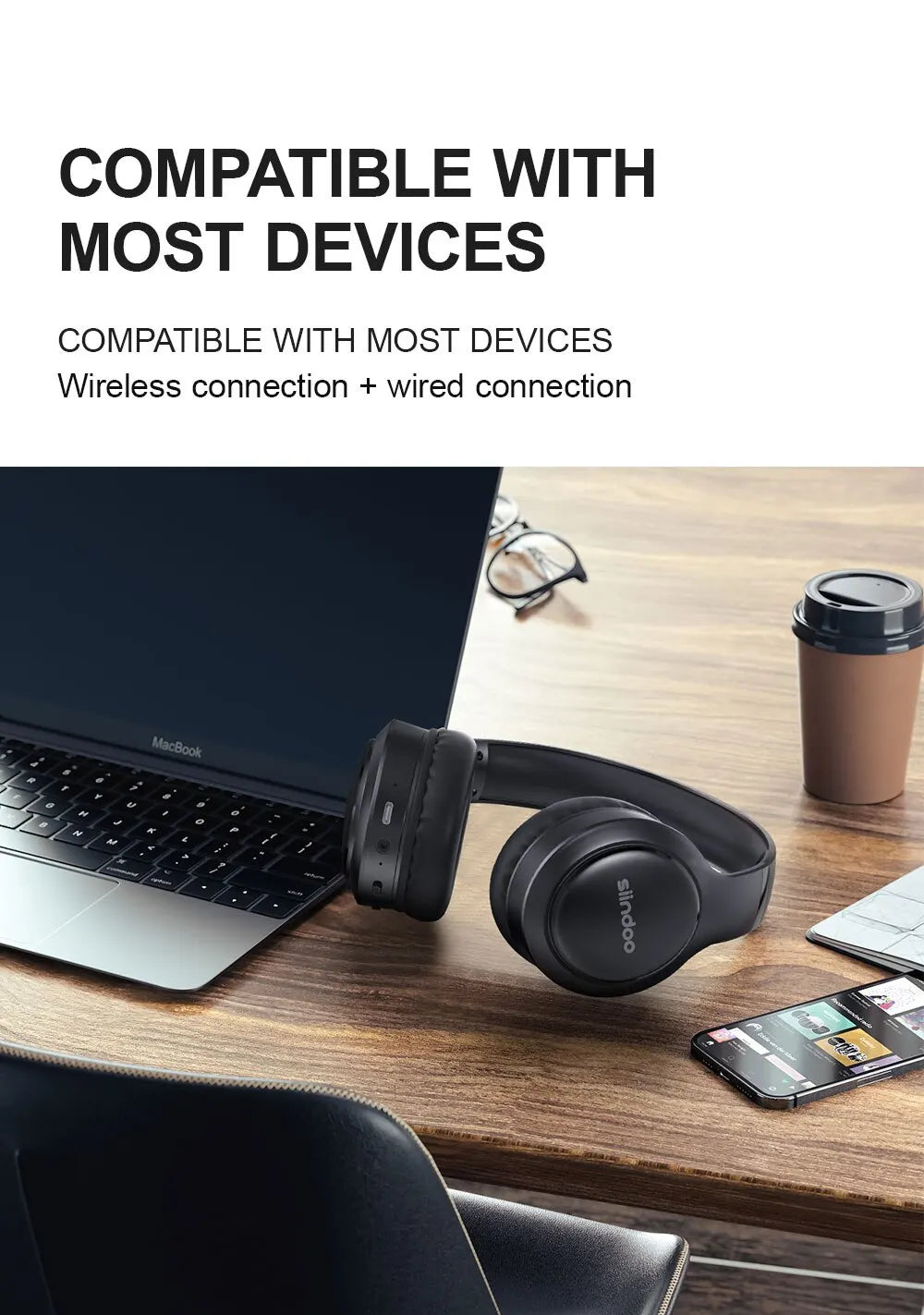Siindoo JH-919 Wireless Headphones: Long-Lasting Battery & Deep Bass