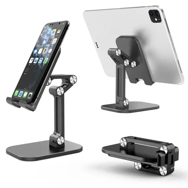 cmaos Foldable Phone Stand – 3-Section Adjustable Desk Holder for Phone & Tablet