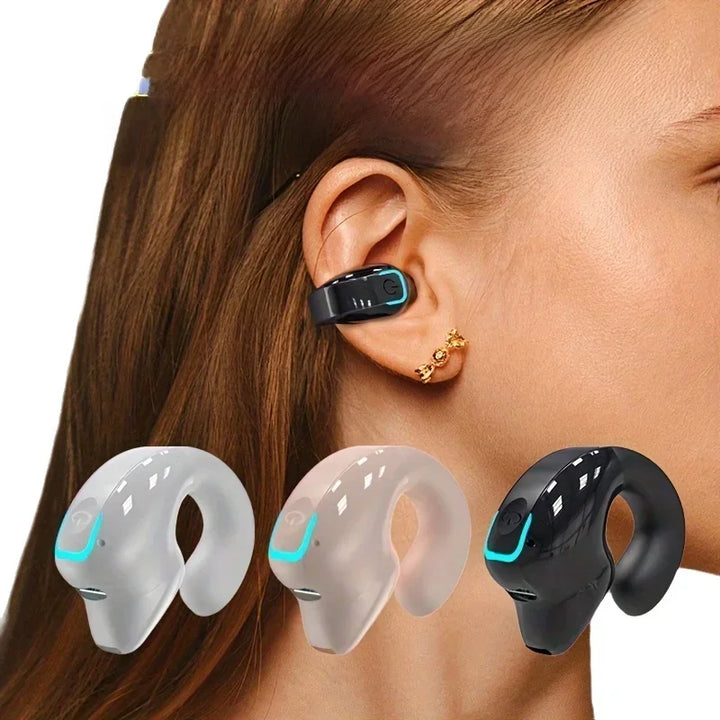 STTKGZD BT 5.3 Ear Clip Wireless Earphone | Open Ear 9D HiFi | Noise Cancel | 6g Ultralight Sport