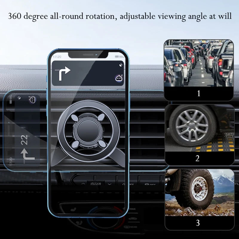 Magnetic Car Vent Phone Holder – 360° Rotation Mount
