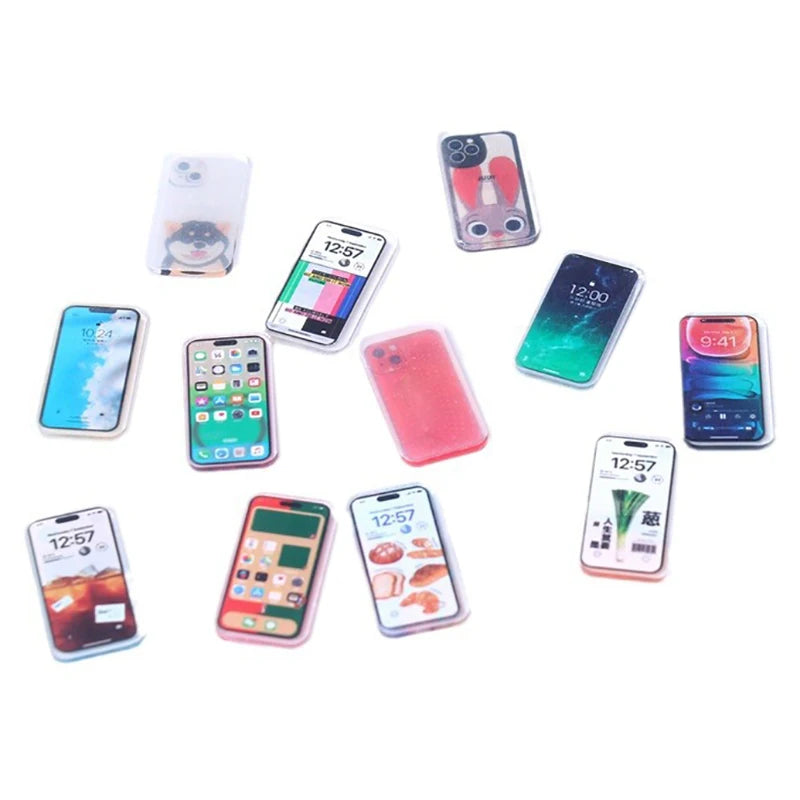 Mini Mobile Phones for Dollhouses - Magsafe Accessories Included