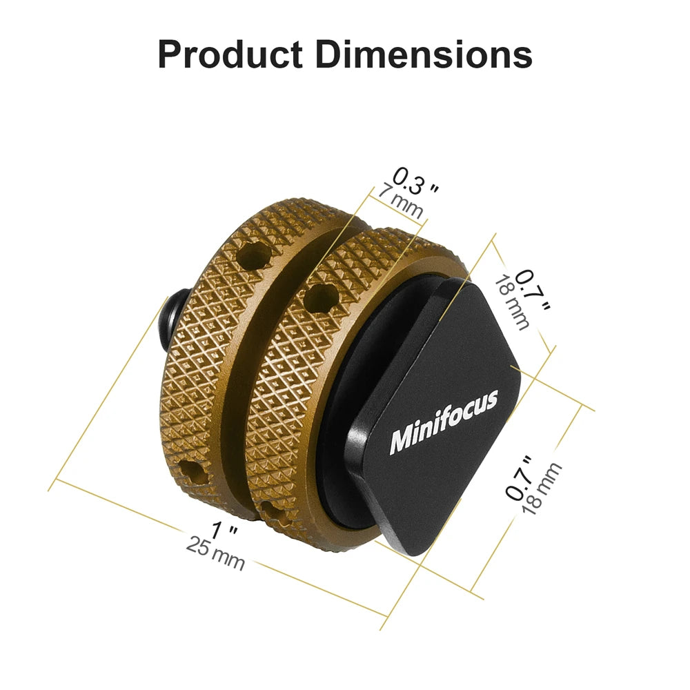 Hot Shoe to 1/4-20 Aluminum Adapter Mount for DSLR & Mirrorless Camera Rigs