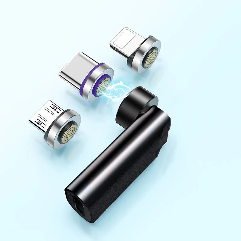 Bkiyougo 540° Magnetic Type-C Adapter | PD 5A Fast Charging | Data Transfer | iPhone & Android