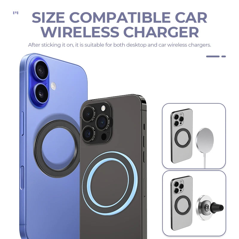 Strong Magnetic Ring Phone Holder | MagSafe Wall Car Dashboard Mount | iPhone 15 Universal Stand