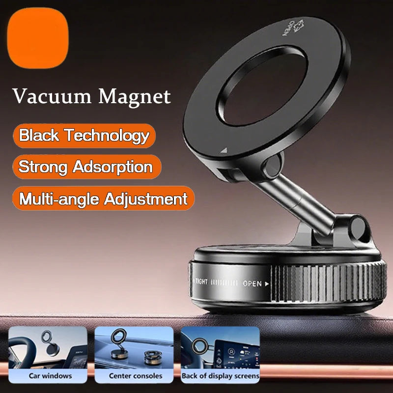 Magnetic Car Phone Mount – 360° Vacuum Suction Holder for Navigation
