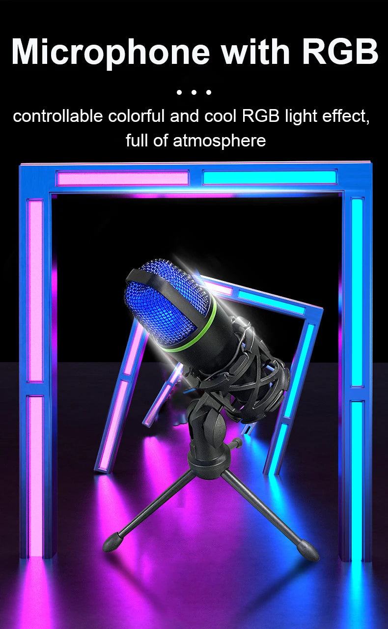 Lefon USB Condenser Microphone for Streaming and Podcasting