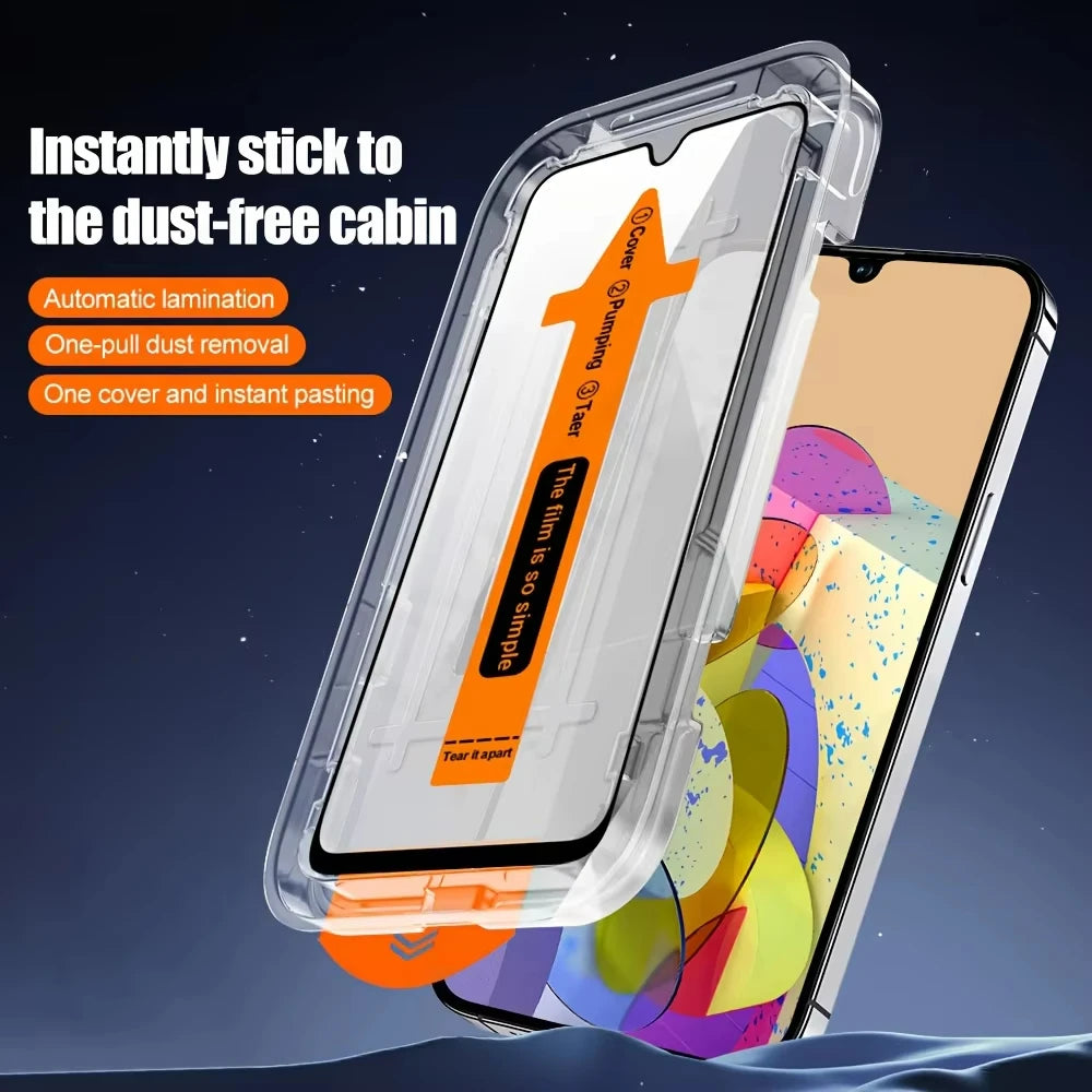 1-5 Pack Dust-Free Tempered Glass iPhone 17 Pro Max Air 16 15 14 13 12 Mini 11 XR XS X Anti-Blue Ray
