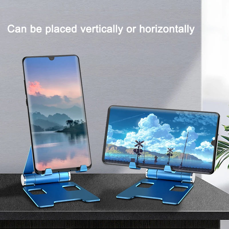 TOKOHANSUN Aluminum Phone Stand – Foldable Desktop Holder for iPhone & All
