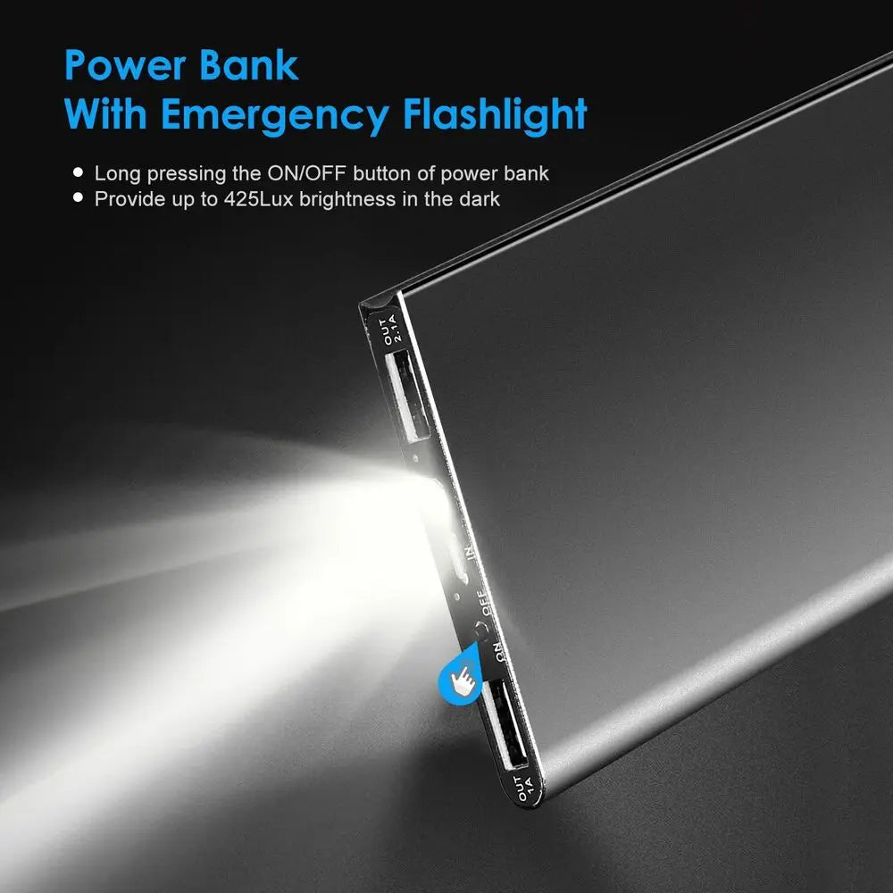 20000mAh Slim Power Bank Dual USB Charger - Reliable Power Anywhere — 20000mAh power bank