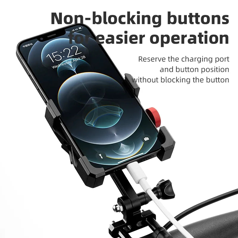 ROCKBROS Aluminum Bike Phone Mount – 360° Rotation Holder 4.7-7.09"