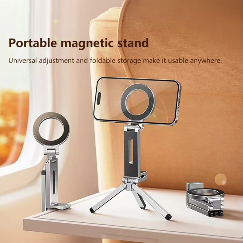 Magnetic Folding Phone Stand – Portable 360° Desktop Holder